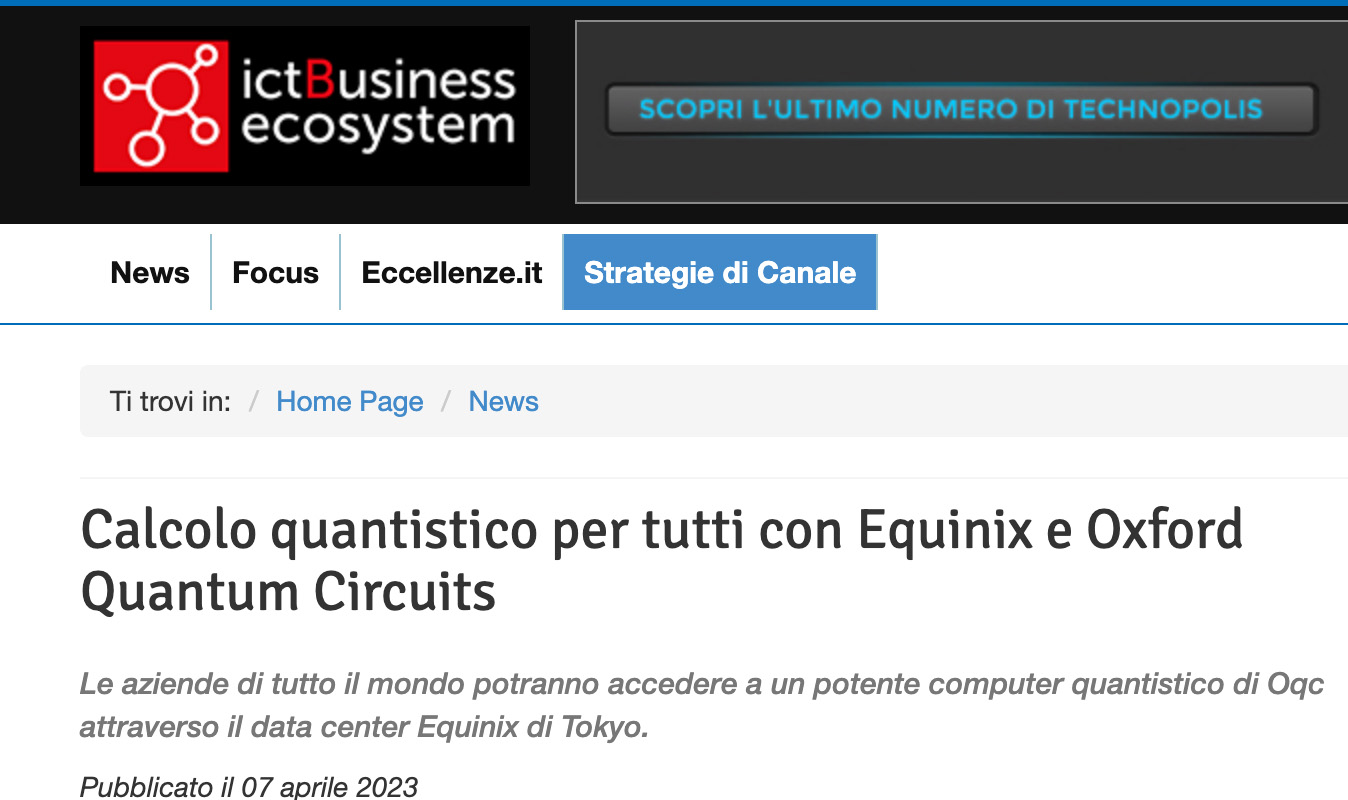 Il quantum computing a portata di tutti grazie a Equinix e Oxford ...